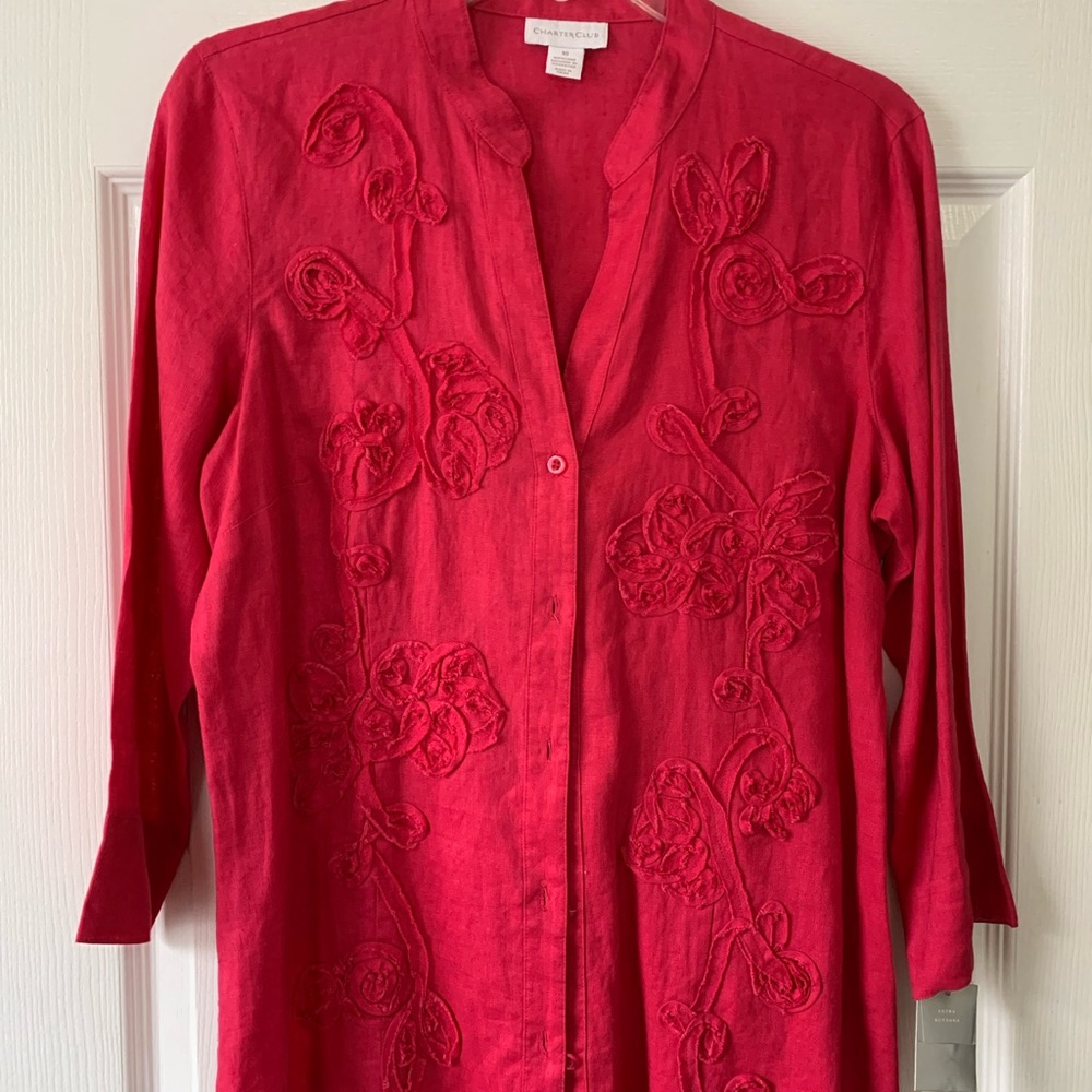 Linen Button Top